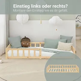 Homestyle4u Kinderbett Homestyle4u 90 x 200 cm Kiefer massiv natur
