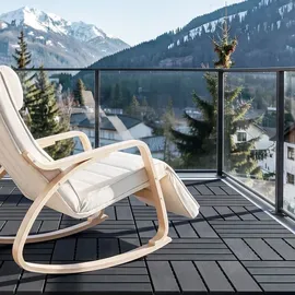 SoBuy Terrassenfliesen Klicksystem Wetterfest Schwarz/Grau