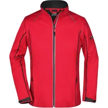 James & Nicholson Damen Softshelljacke mit abzippbaren Ärmeln - Farbe: rot, schwarz - Größe XXL
