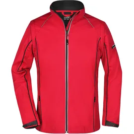 James & Nicholson Damen Softshelljacke mit abzippbaren Ärmeln - Farbe: rot, schwarz - Größe XXL
