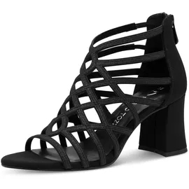 Marco Tozzi Damen Sandalen mit Absatz mit Reißverschluss Elegant, Schwarz 41 EU