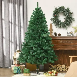 Homcom Weihnachtsbaum 1,8 m Christbaum Tannenbaum Äste Metallfuß PVC