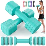 Sportneer Verstellbare Hanteln Frauen Set – Kurzhanteln 2er Set (0,9–2,3 kg pro Hantel), 4-in-1 Hanteln Set mit rutschfestem TPU-Griff,Dumbbell Set für Home Gym, Fitness & Krafttraining (Blau)