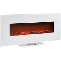 Xora Elektrokamin, Weiß, Metall, Glas, Holzwerkstoff, 128x55x14 cm, Flammeneffekt separat schaltbar, Überhitzungsschutz, Freizeit, Heizen & Kühlen, Elektrokamine