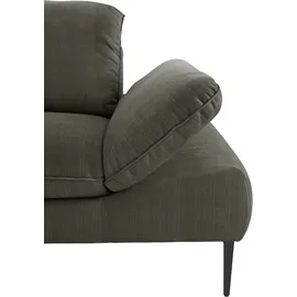 W.Schillig Ecksofa »enjoy&MORE, Designsofa, elegant und bequem, L-Form«, Sitztiefenverstellung, Füße schwarz pulverbeschichtet, Breite 310 cm grün