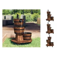 vidaXL Gartenbrunnen mit Rollen und Pumpe 55x55x80 cm Massivholz Tanne