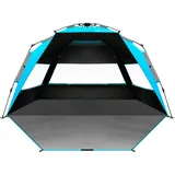 OutdoorMaster Strandzelt mit dunkler Schutz-Technologie, tragbarer Strand-Schatten-Sonnenschutz-Überdachung für 4-6 Person mit UPF 50+ UV-Schutz, einfache Einrichtung Pop-up-Zelt-Familiengröße (Blau)