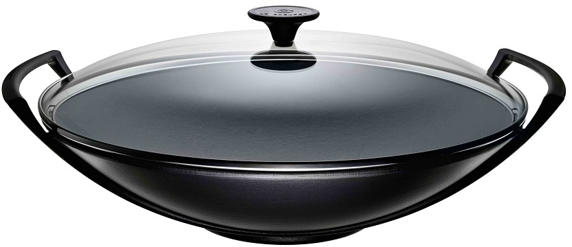 Le Creuset Wok mit Glasdeckel Schwarz