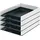 Leitz Briefkorb A4, 4er Pack, Zweifarbiges Design, Schwarz/Grau, Duo Colour, 53610095