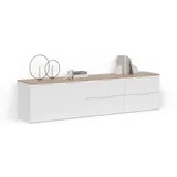 livinity® WOHNWAND Piave Weiß/Sonoma 3 Teile