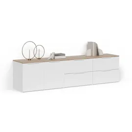 livinity® WOHNWAND Piave Weiß/Sonoma 3 Teile