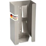 Handschuhhalter Edelstahl Wand Bohren & Kleben - Spender für Einmalhandschuhe - Handschuhspender Wandhalter - Handschuhbox Halterung (Für 1x Einweghandschuhe)