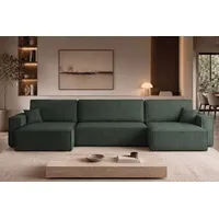 kaiser möbel Ecksofa mit schlaffunktion und bettkasten, BEST U XL stoff Poso und Verita, Komfortabler Schaumstoff, Schlaffunktion, Bettkasten grün