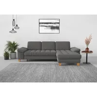 sit&more Ecksofa SIT & MORE "Westham L-Form", grau, B:275cm H:88cm T:172cm, 90% Polyester 10% Polyamid, Sofas, Ecksofa, mit Recamiere, mit oder ohne Bettfunktion, Bettkasten, Füße Eiche