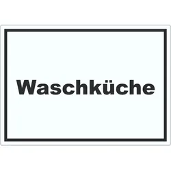 Waschküche Aufkleber mit Text Waschraum waagerecht A2 (420x594mm)