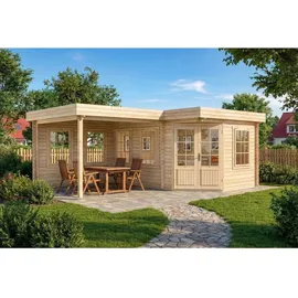 Alpholz Gartenhaus 5-Eck Pepe 4,22 x 2,74 m Beige
