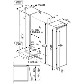 AEG NSF6D181ES Einbaukühlschrank (285 l, 1780 mm hoch)
