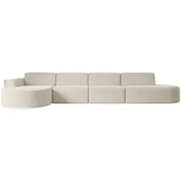 altdecor Ecksofa in L-Form Corner Sofa Bett Eckcouch Couch Wohnlandschaft Cauchsofa MARI-L3-406x165x78 cm Beige