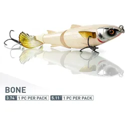 Wobbler - Drunken Mullet – 9.5cm – Bone EINHEITSGRÖSSE