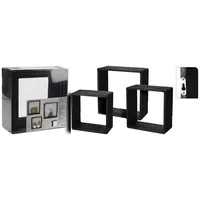 VidaXL H&S Collection 3-tlg. Holzregal-Set 28,5x28,5x12 cm Schwarz