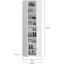 xonox.home Projekt X Garderobenschrank 195 x 34 x 193 cm weiß