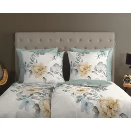 Muller Textil Celina1 Blumen Grün 155 x 220 cm + 2 x 80 x 80 cm