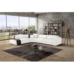 Ecksofa EGOITALIANO "Beverly, extravangantes Designsofa mit erstklassigem Sitzkomfort", weiß, B:378cm H:95cm T:282cm, Sofas, wahlweise mit elektrischer Relaxfunktion, Kopfteilverstellung