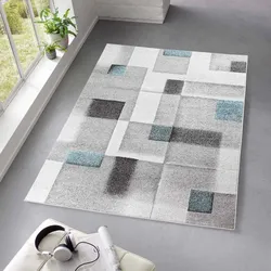 Moderner Designerteppich TC-Fashion 6114 Karos in blau 200x280 cm