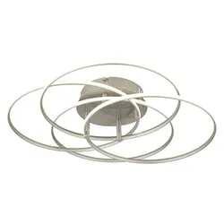 Deckenleuchte Deckenlampe Wohnzimmerleuchte Alu Ringe verstellbar LED D 51,5 cm