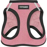 Best Pet Supplies Voyager Step-In Air Hundegeschirr by Best Pet Supplies - All Weather Mesh Step in Vest Harness für kleine und mittlere Hunde, Rosa / Schwarzer Rand, size XL - Brust 52-58 cm