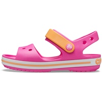 Crocs Crocband Sandalen – Unisex Kindersandalen – Leicht und mit sicherer Passform – Electric Pink/Cantaloupe – Größe 28-29