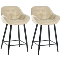 CLP 2er Set Barhocker Gibson creme/Stoff