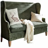 Loberon Sofa Ombra, klassischer Ohrenbacken-Stil, edler Materialmix, Ohrensessel, Sitzmöbel,