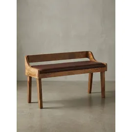KADIMA DESIGN Polsterbank Echtleder Braun 108 x 63 x 43 cm
