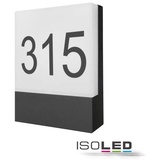 ISOLED LED Hausnummernleuchte, 10W, IP54, schwarz warmweiß