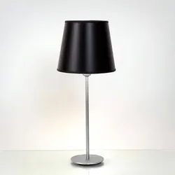 Tischleuchte Mattia Rund Eisen Silber-Schwarz