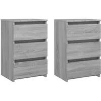 VidaXL Nachttische 2 Stk. Grau Sonoma 40x35x62,5 cm Holzwerkstoff