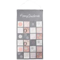 HEITMANN DECO Stoff-Adventskalender Merry Christmas - moderner Adventskalender zum Befüllen und Aufhängen - grau rosa weiß, 80 x 43 cm