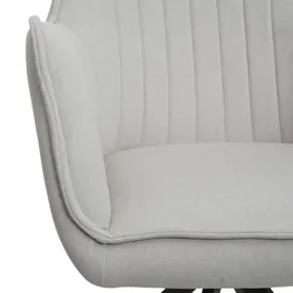 Mendler 2er-Set Esszimmerstuhl HWC-L79, Küchenstuhl Lehnstuhl Stuhl Armlehnen, drehbar Auto-Position Stoff/Textil - creme-beige