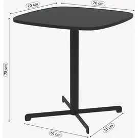 casa.pro Foggia Bistrotisch 75 x 70 x 70 cm Anthrazitgrau