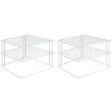 Gravidus Tellerregal 2er Set Eckschrankeinsatz 40 x 30 x 20 cm Weiß