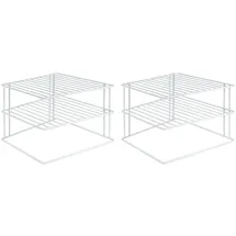 Gravidus Tellerregal 2er Set Eckschrankeinsatz 40 x 30 x 20 cm Weiß