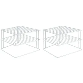 Gravidus Tellerregal 2er Set Eckschrankeinsatz 40 x 30 x 20 cm Weiß