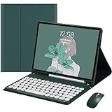 Tastaturhülle für Samsung Galaxy Tab S10/S9/S9 FE Plus mit Maus, intelligente weiche Hülle mit Bluetooth-Tastatur, abnehmbare kabellose Tastatur-Tablet-Abdeckung mit Stifthalter (Tab S10/S9/S9 FE