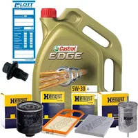 5L Castrol Edge LL 5W-30 Motoröl + Ölfilter + Luftfilter + Innenraumfilter + Kraftstofffilter