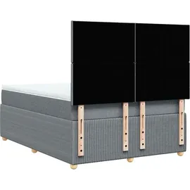 vidaXL Boxspringbett mit Matratze Hellgrau 140x200 cm Stoff