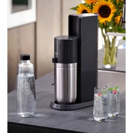 Sodastream Duo schwarz + Glaskaraffe + PET-Fasche