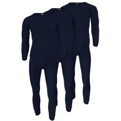 Thermounterwäsche Herren 3er Set | Hemd + Hose | Blau 2XL