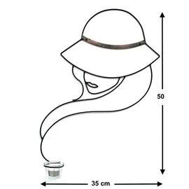 DanDiBo Ambiente Wandkerzenhalter Lady Metall Schwarz