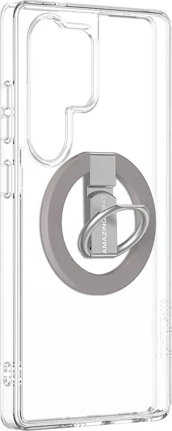AmazingThing Minimal Mag Hülle mit Magnetring für Samsung Galaxy S25 Ultra - Transparent